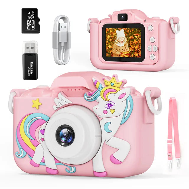 Kids Digital Camera with Dual 30MP Lens and 1080p Video, 32GB Card Included All Vera Mart