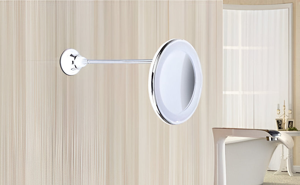 Magnification Mirror with LED Lighting and Rotatable Suction Base, 10X Power All Vera Mart