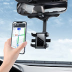 Rearview Mirror Phone Mount with 360 Degree Rotation and Retractable Arm All Vera Mart