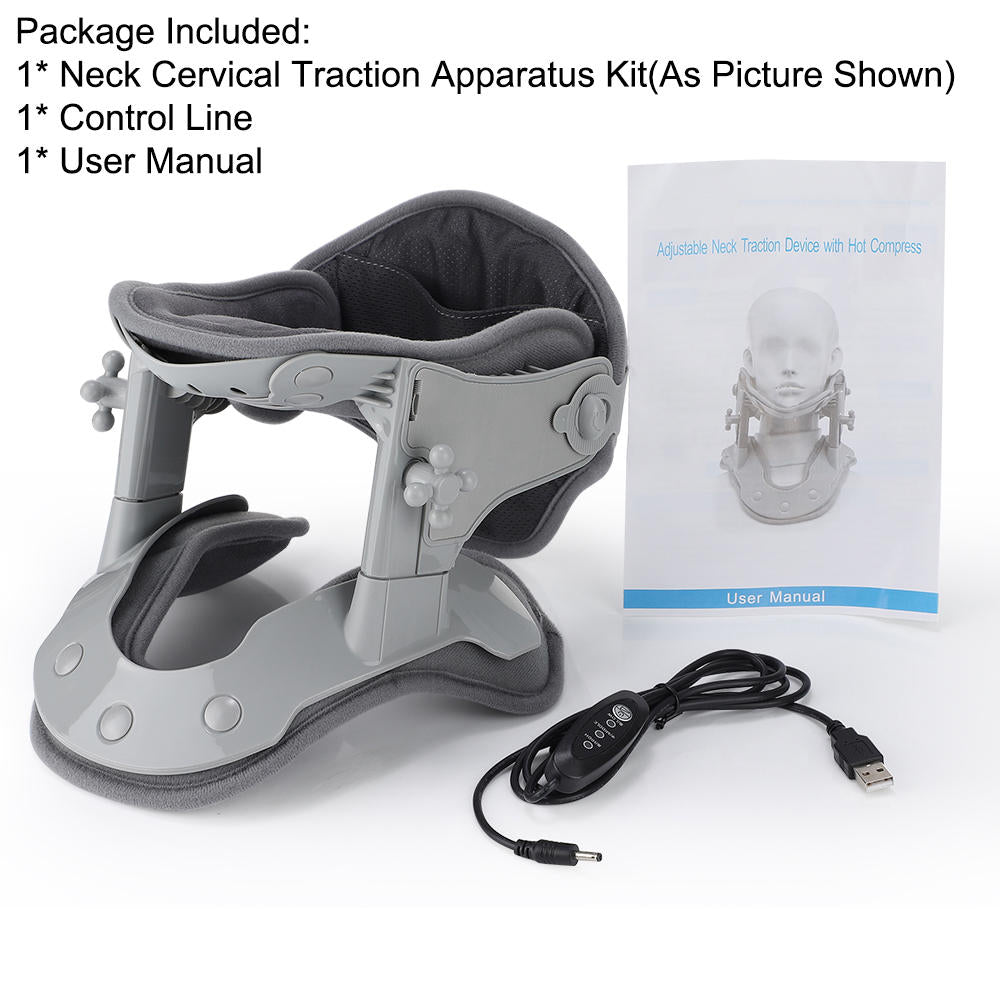 Cervical Traction Device with Eight Airbag Columns and Heat Therapy, Five Height Settings All Vera Mart