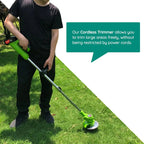 Cordless Lawn Trimmer with 24V Motor and Multi-Angle Head, Telescopic Handle All Vera Mart