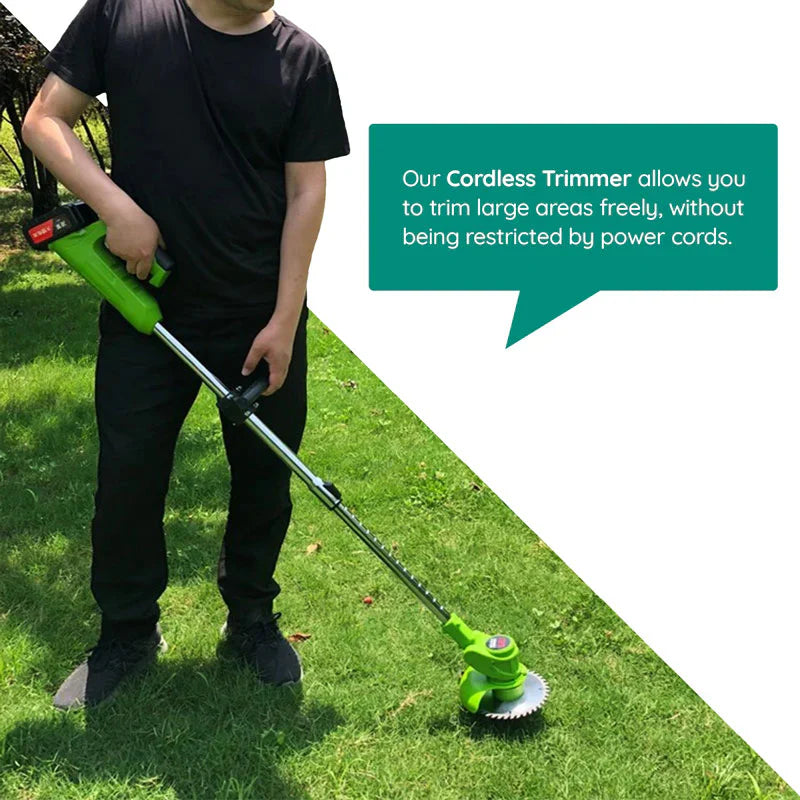 Cordless Lawn Trimmer with 24V Motor and Multi-Angle Head, Telescopic Handle All Vera Mart