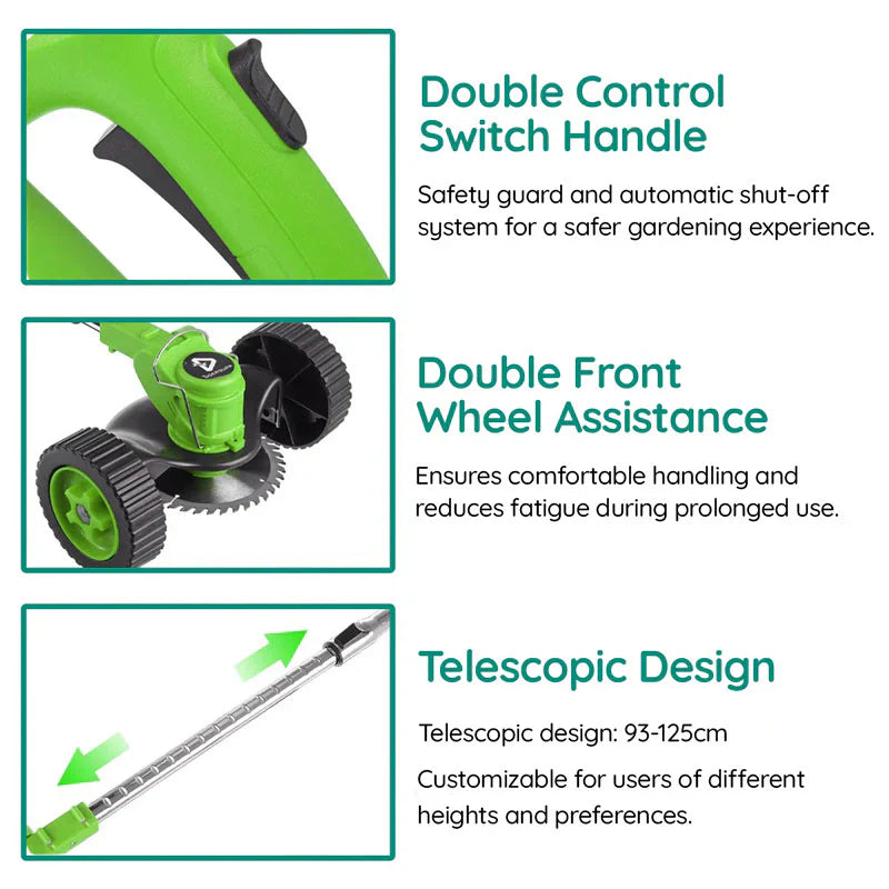 Cordless Lawn Trimmer with 24V Motor and Multi-Angle Head, Telescopic Handle All Vera Mart
