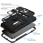 Protective Phone Case with Magnetic Mount and Kickstand, Slide Camera Cover All Vera Mart