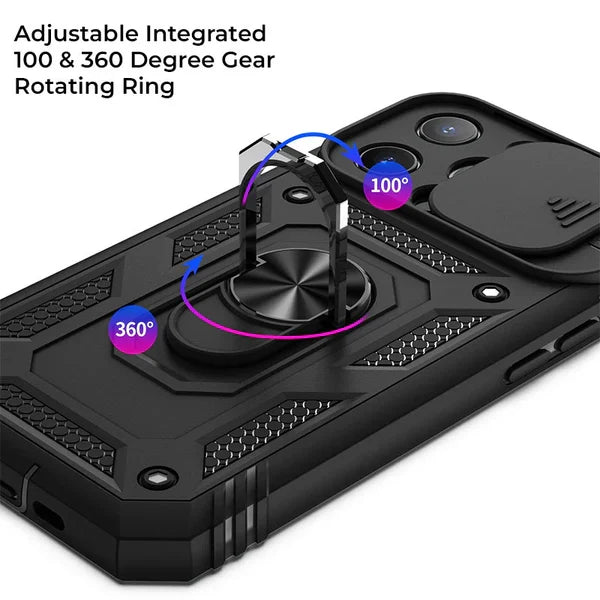Protective Phone Case with Magnetic Mount and Kickstand, Slide Camera Cover All Vera Mart