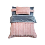 Plush Pet Bed with Raised Edges and Matching Pillow, Includes Blanket All Vera Mart