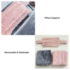 Plush Pet Bed with Raised Edges and Matching Pillow, Includes Blanket All Vera Mart