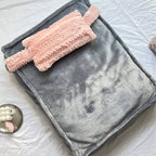 Plush Pet Bed with Raised Edges and Matching Pillow, Includes Blanket All Vera Mart