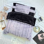Plush Pet Bed with Raised Edges and Matching Pillow, Includes Blanket All Vera Mart