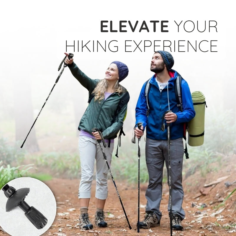 Folding Trekking Stick with Alloy Steel Frame and Non Slip Handle, 9oz All Vera Mart