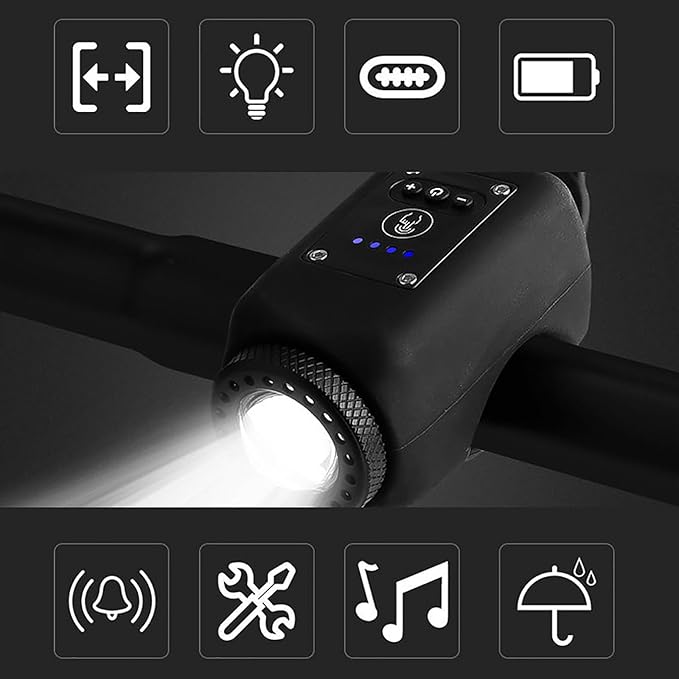 Bicycle Horn and Light Combo with 110dB Sound and Split Remote Control All Vera Mart