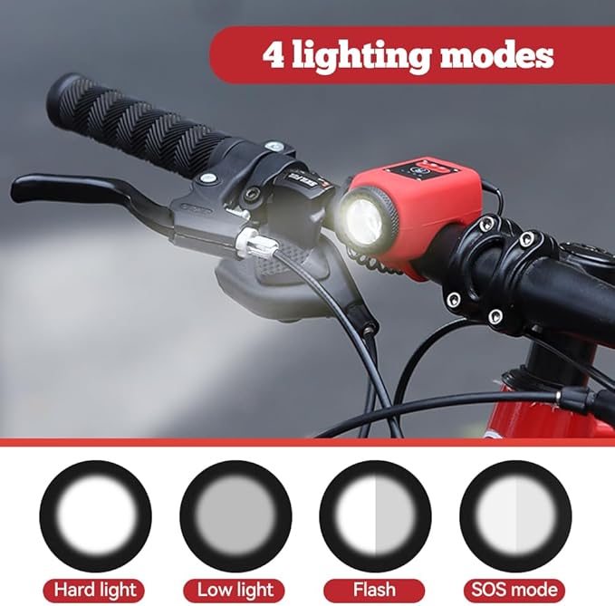 Bicycle Horn and Light Combo with 110dB Sound and Split Remote Control All Vera Mart