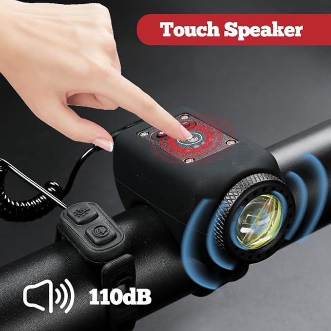 Bicycle Horn and Light Combo with 110dB Sound and Split Remote Control All Vera Mart