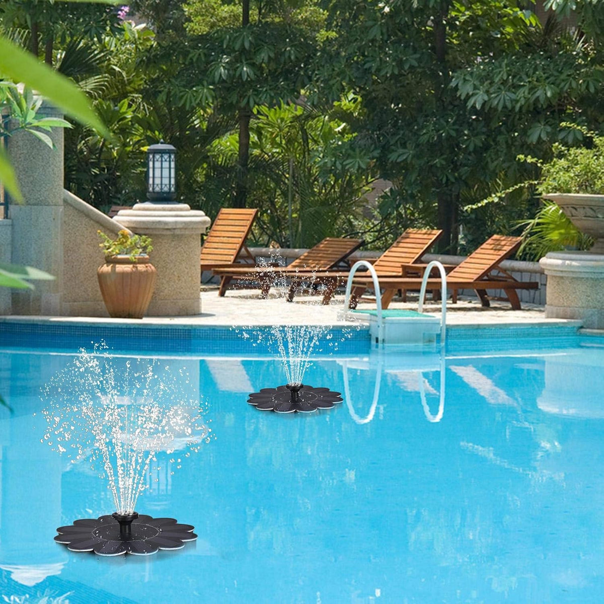 Floating Solar Water Fountain with 19.7in Spray Height for Ponds and Pools All Vera Mart