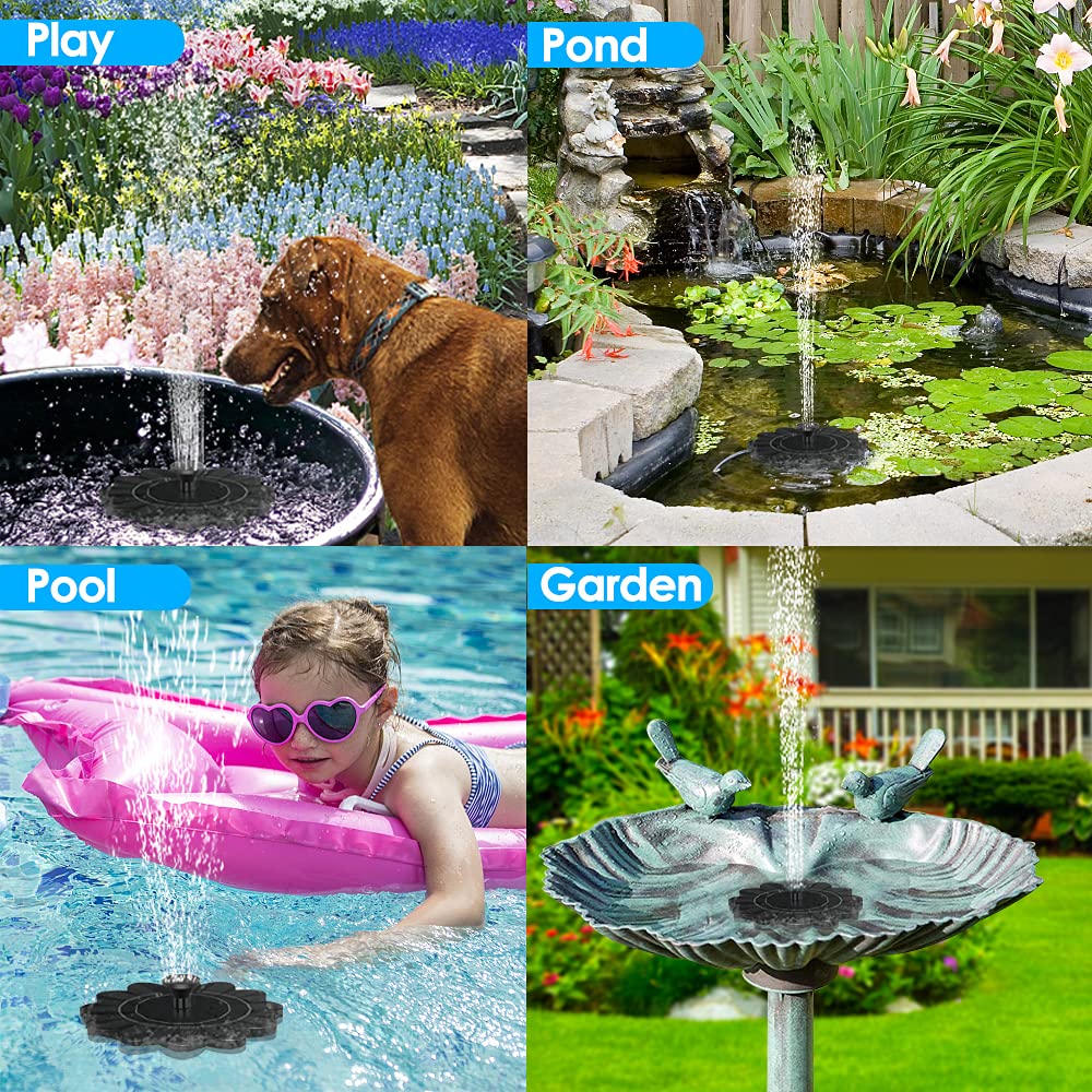 Floating Solar Water Fountain with 19.7in Spray Height for Ponds and Pools All Vera Mart