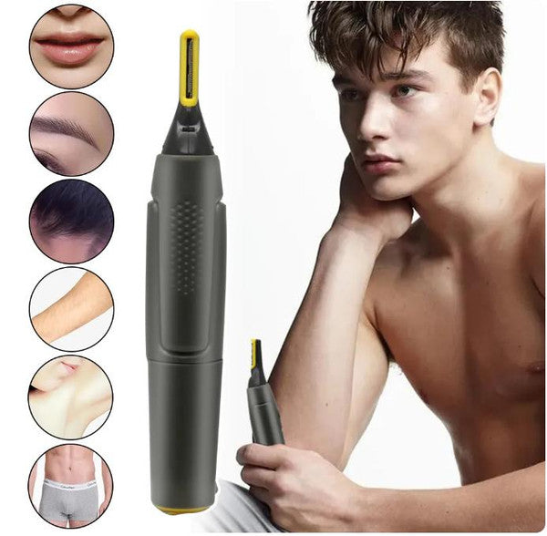 Nose and Ear Hair Trimmer with LED Light and Angled Blade All Vera Mart
