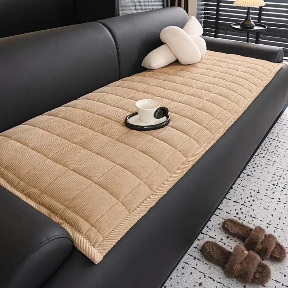 Quilted Microfiber Sofa Cover with Slip Resistant Backing and Machine Washable All Vera Mart
