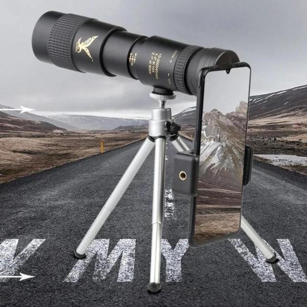 Monocular Telescope with 10-300X Magnification and Gyroscopic Stabilization, Night Vision All Vera Mart