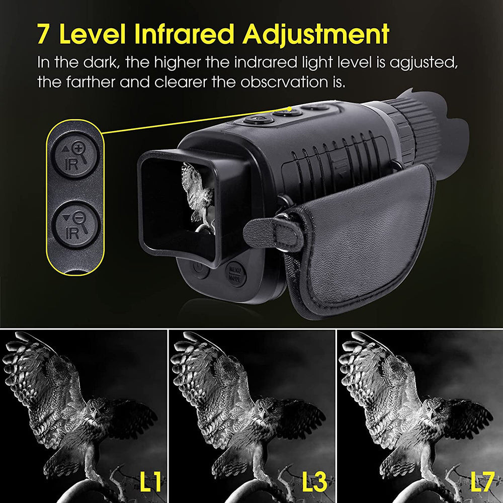 Infrared Monocular with 3x Optical Zoom and 10MP Photo Capture, 300m Night Vision Range All Vera Mart