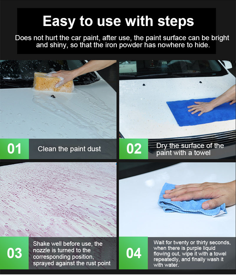 Iron Particle Remover Gel with Purple Indicator and Spray Nozzle for Vehicles All Vera Mart
