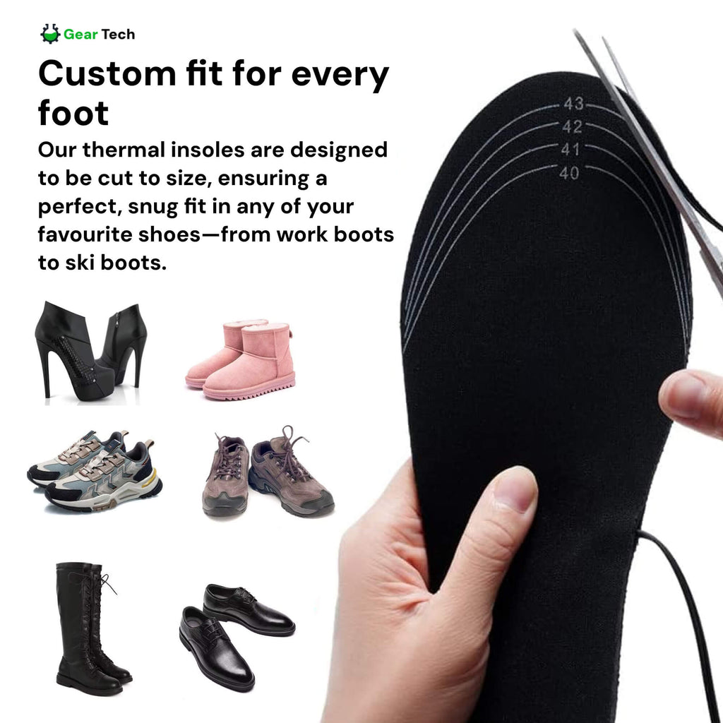 Rechargeable Heated Insoles with Dual Zone System and USB Charging for US 4-12 All Vera Mart