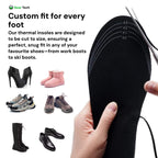 Rechargeable Heated Insoles with Dual Zone System and USB Charging for US 4-12 All Vera Mart
