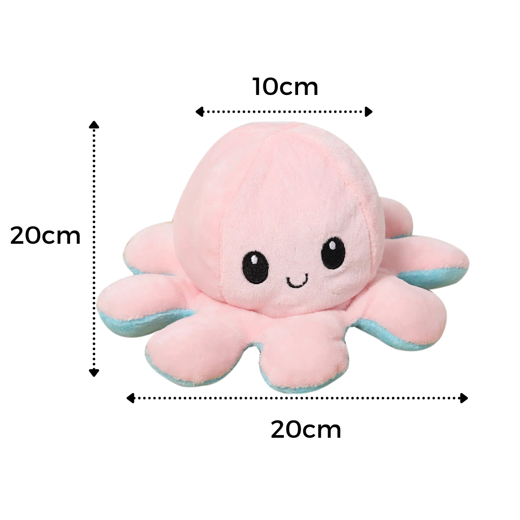 Mood Expressing Octopus Plush with Reversible Happy and Sad Faces for Kids All Vera Mart