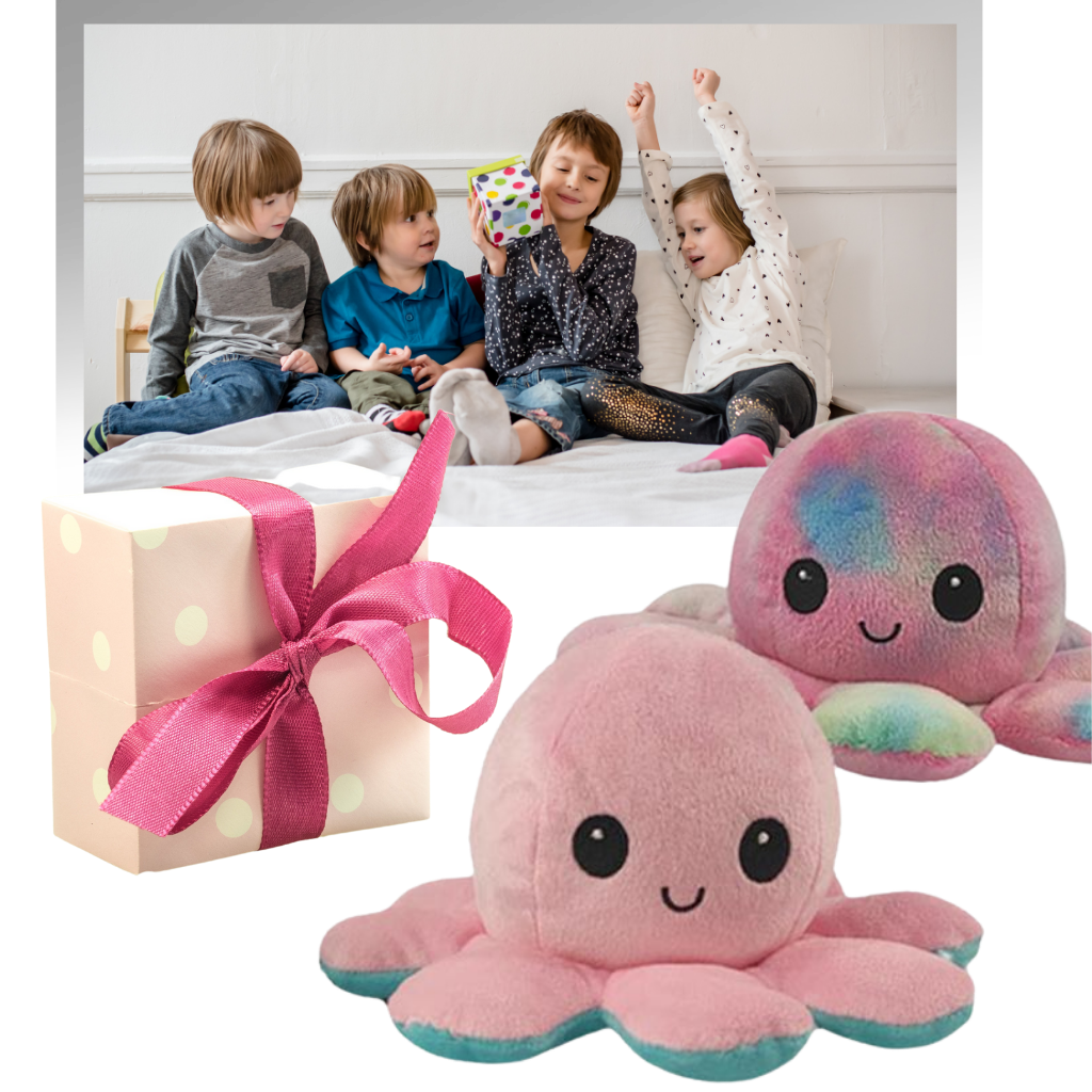 Mood Expressing Octopus Plush with Reversible Happy and Sad Faces for Kids All Vera Mart