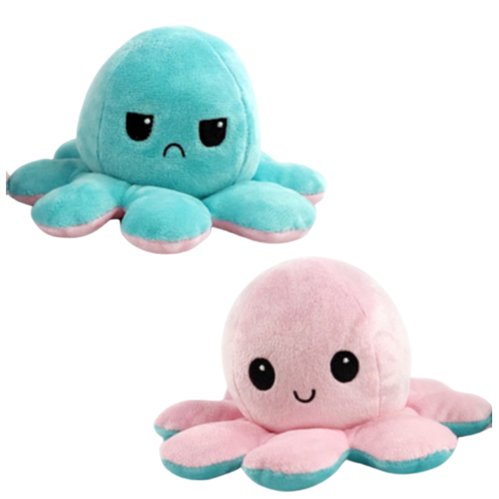 Mood Expressing Octopus Plush with Reversible Happy and Sad Faces for Kids All Vera Mart