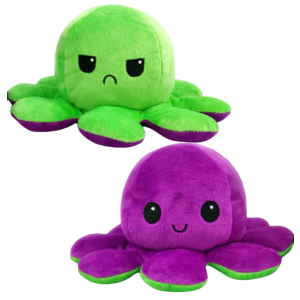 Mood Expressing Octopus Plush with Reversible Happy and Sad Faces for Kids All Vera Mart