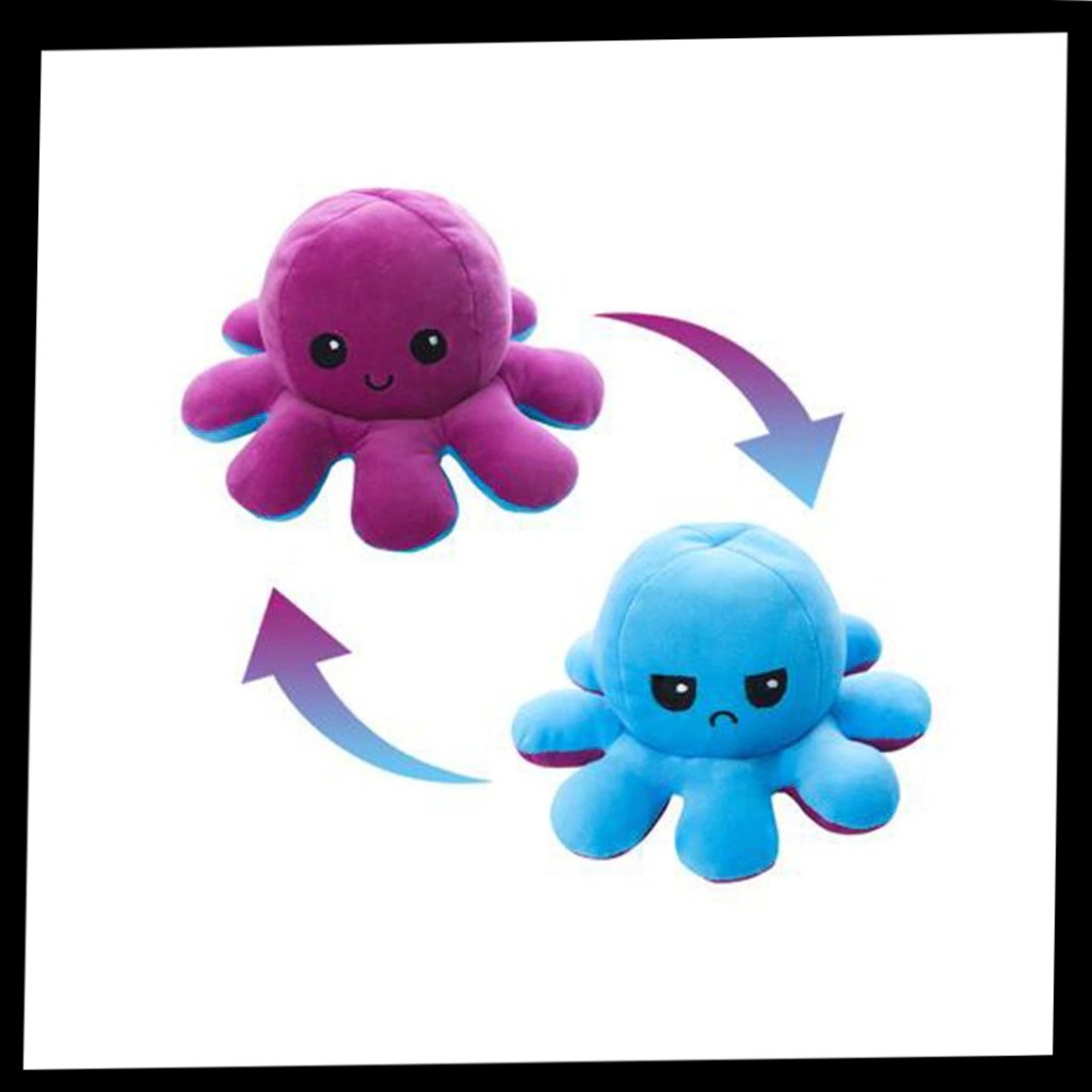 Mood Expressing Octopus Plush with Reversible Happy and Sad Faces for Kids All Vera Mart