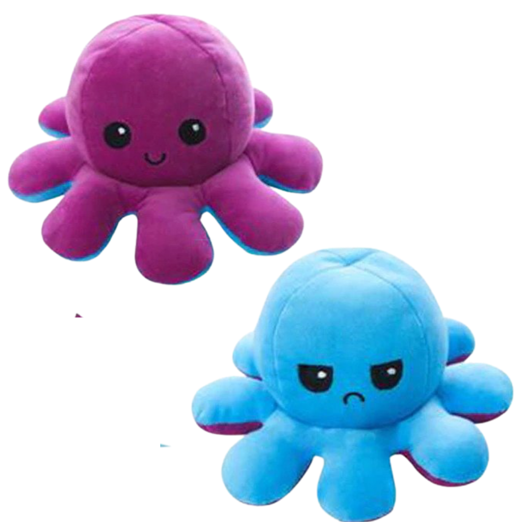 Mood Expressing Octopus Plush with Reversible Happy and Sad Faces for Kids All Vera Mart