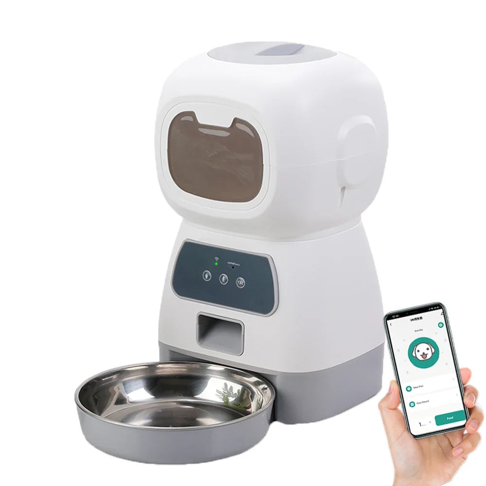 Automatic Pet Feeder with App Control and Voice Recording, 3.5L Capacity All Vera Mart
