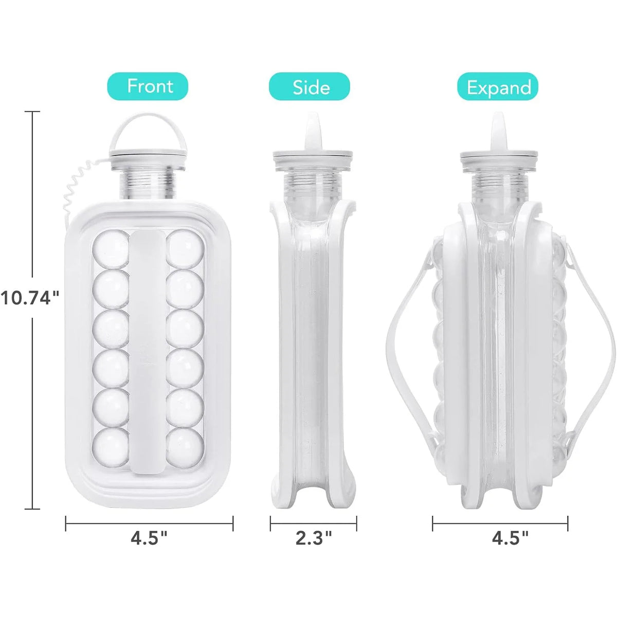 Spherical Ice Maker Bottle with Airtight Seal and Dishwasher Safe Design All Vera Mart
