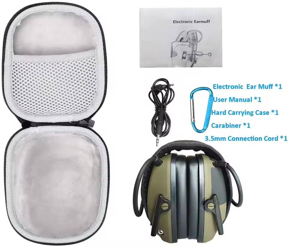 Shooting Range Ear Muffs with Dual Microphone Amplification and Active Noise Blocking All Vera Mart