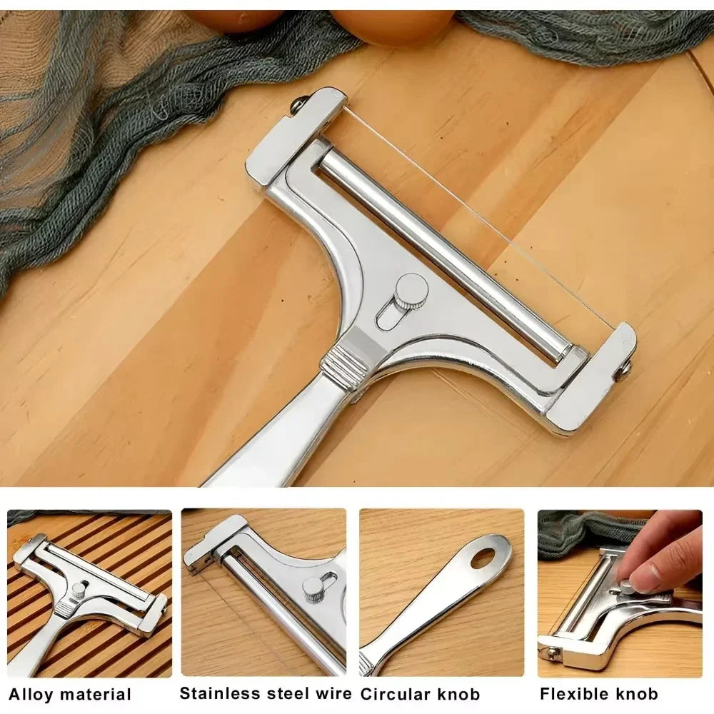 Adjustable Cheese Slicer with Stainless Steel Frame and 4 Spare Wires All Vera Mart