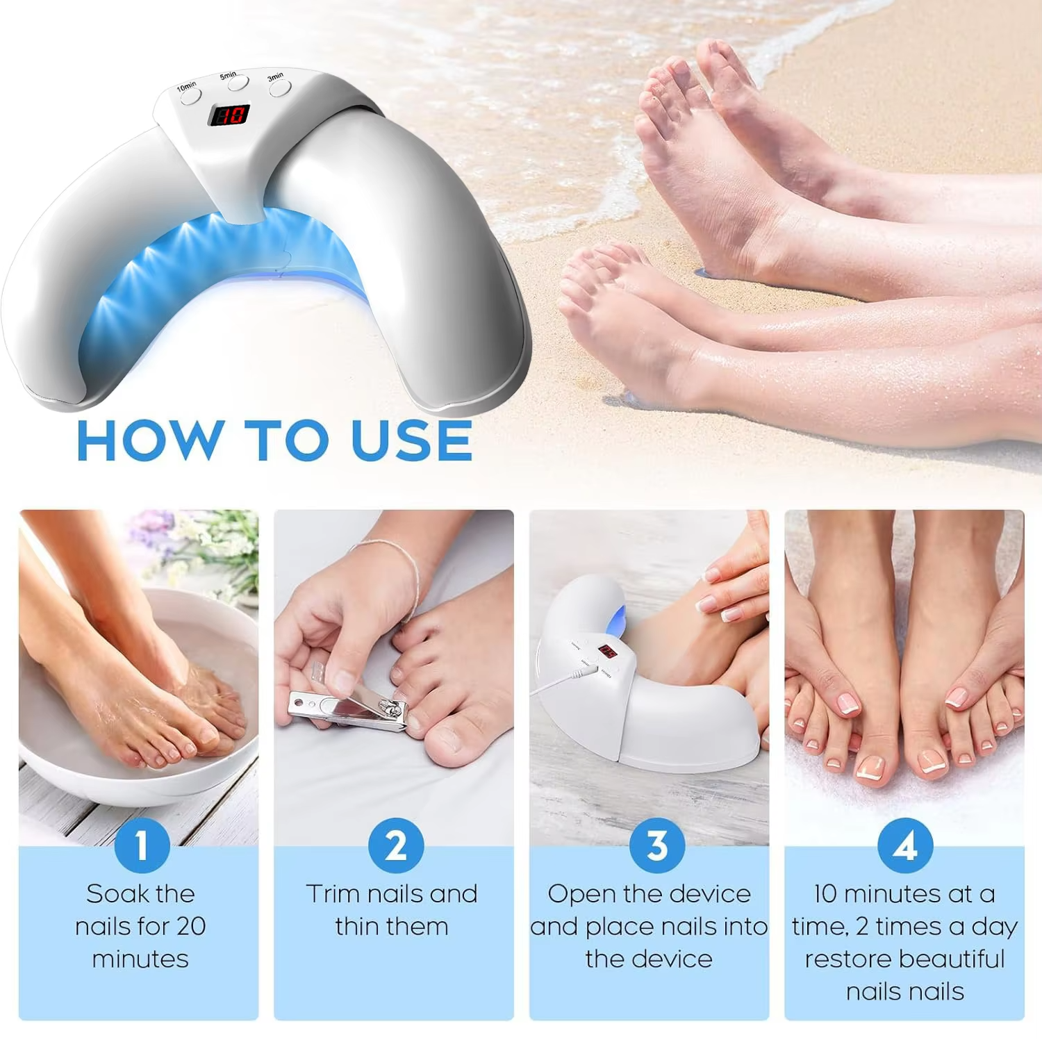 Handheld Nail Laser with Rechargeable Battery for Fingernails and Toenails All Vera Mart
