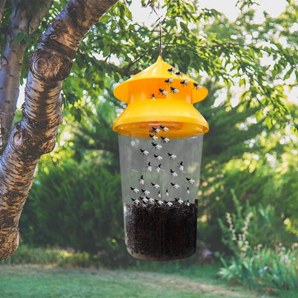 Hanging Fly Trap with Reusable Chamber and Weather Resistant Build All Vera Mart