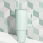 Insulated Water Bottle with Built-in Straw and Side Handle, 33.8-50.7oz All Vera Mart