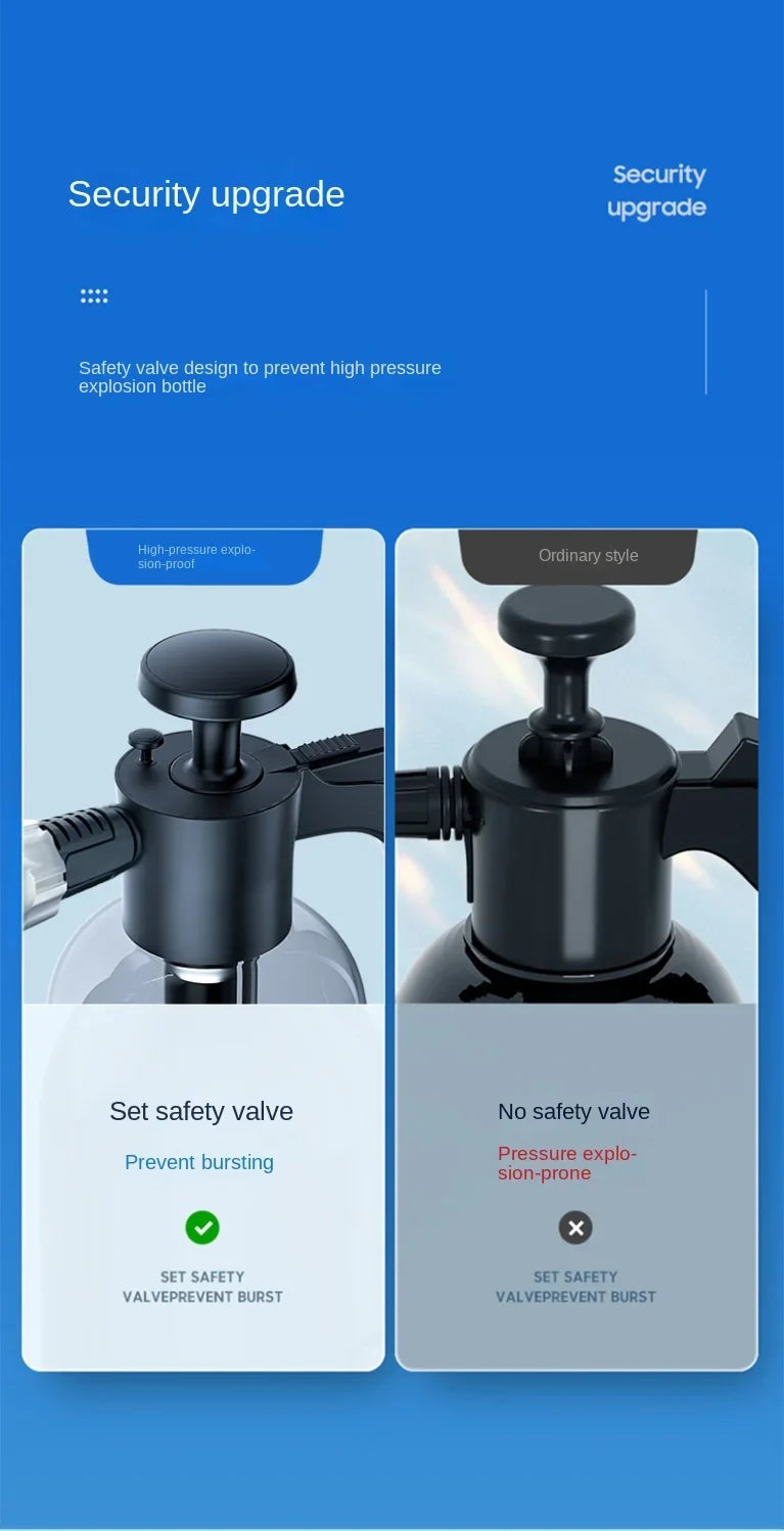 Hand Pump Foam Washer with Dual Nozzles and 2L Bottle for Car Cleaning All Vera Mart