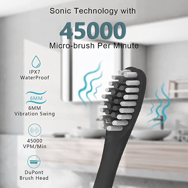 Electric Toothbrush with 45,000 Vibrations and Six Cleaning Modes, IPX7 Waterproof All Vera Mart