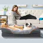 Dog Bed with Orthopedic Foam and Raised Cushioned Walls, Machine Washable All Vera Mart
