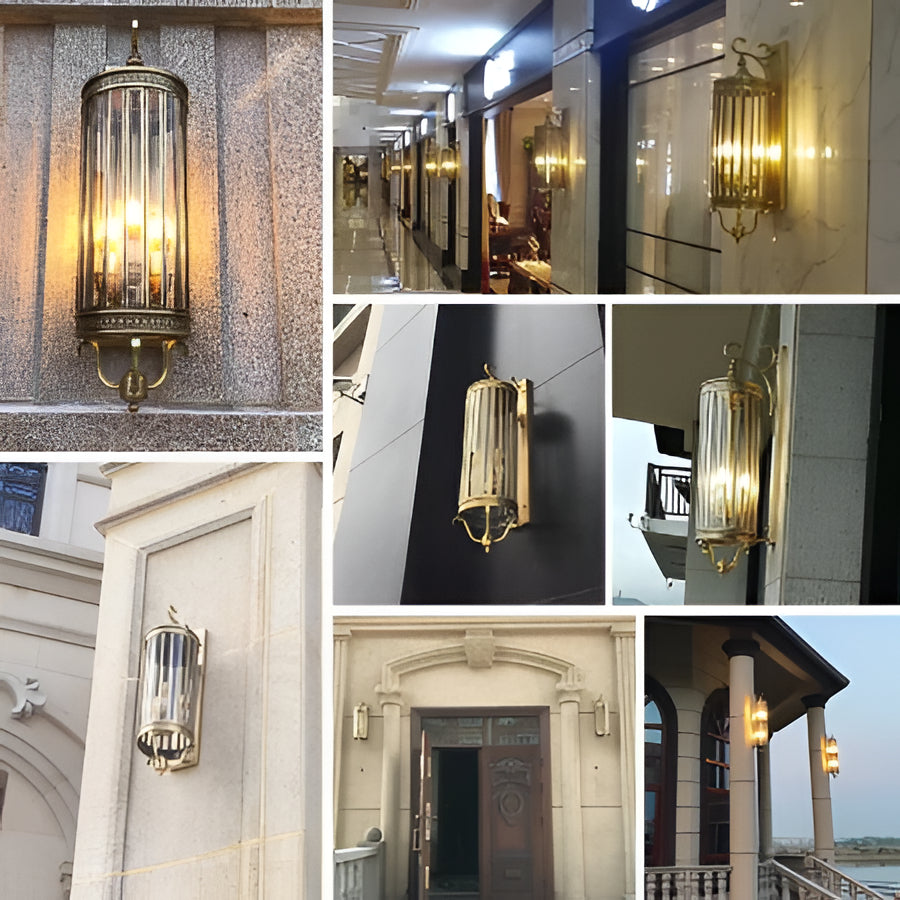 Outdoor Wall Sconce with Glass Shield and IP65 Weather Seal, Copper Construction All Vera Mart