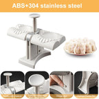 Dual Head Dumpling Press with Stainless Steel Cutters and Rubber Grip Base All Vera Mart