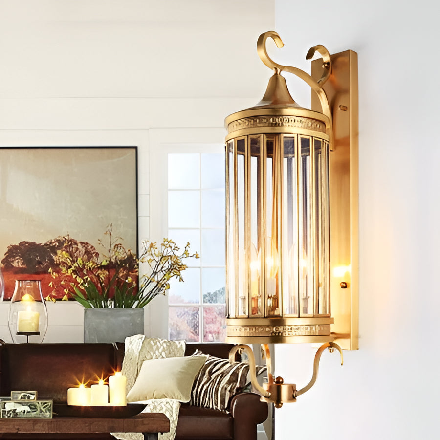 Outdoor Wall Sconce with Glass Shield and IP65 Weather Seal, Copper Construction All Vera Mart