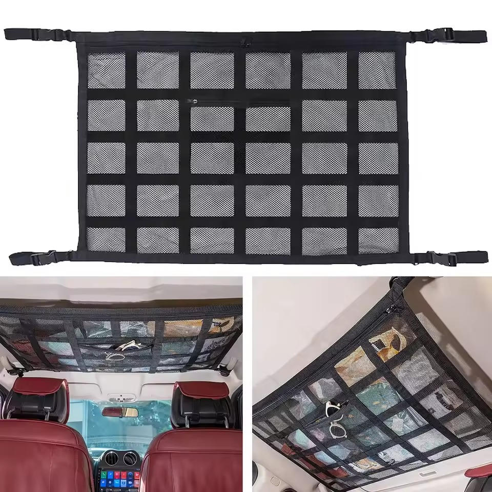 Overhead Cargo Net with Full Length Zipper and Reinforced Webbing for Vehicles All Vera Mart