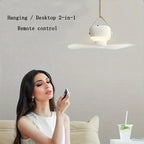 Rechargeable Hanging Fan with Remote Control and Tripod Stand, LED Light All Vera Mart