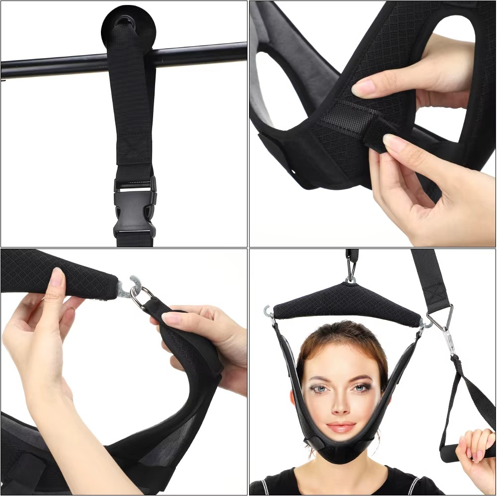Cervical Traction Device with Door Mount and Adjustable Straps, Foldable All Vera Mart
