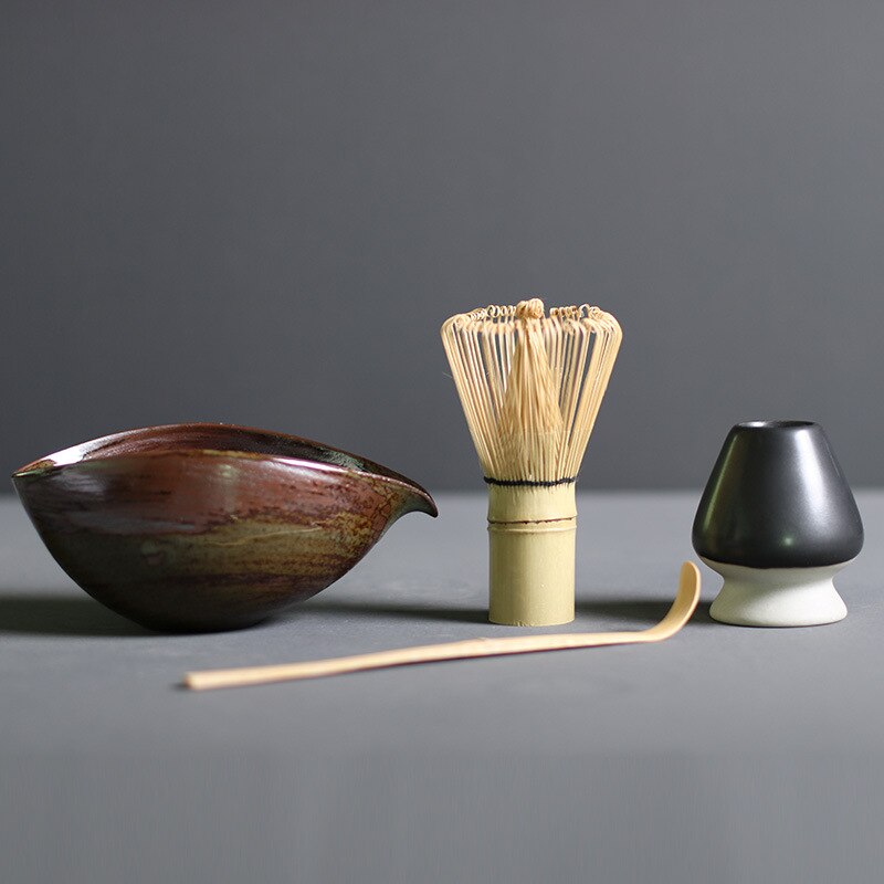 Matcha Whisk Set with Ceramic Bowl and Bamboo Whisk, Wooden Spoon All Vera Mart