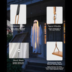 Illuminated Hanging Ghost Swing with String Lights and Wooden Seat, Outdoor Halloween Decoration All Vera Mart